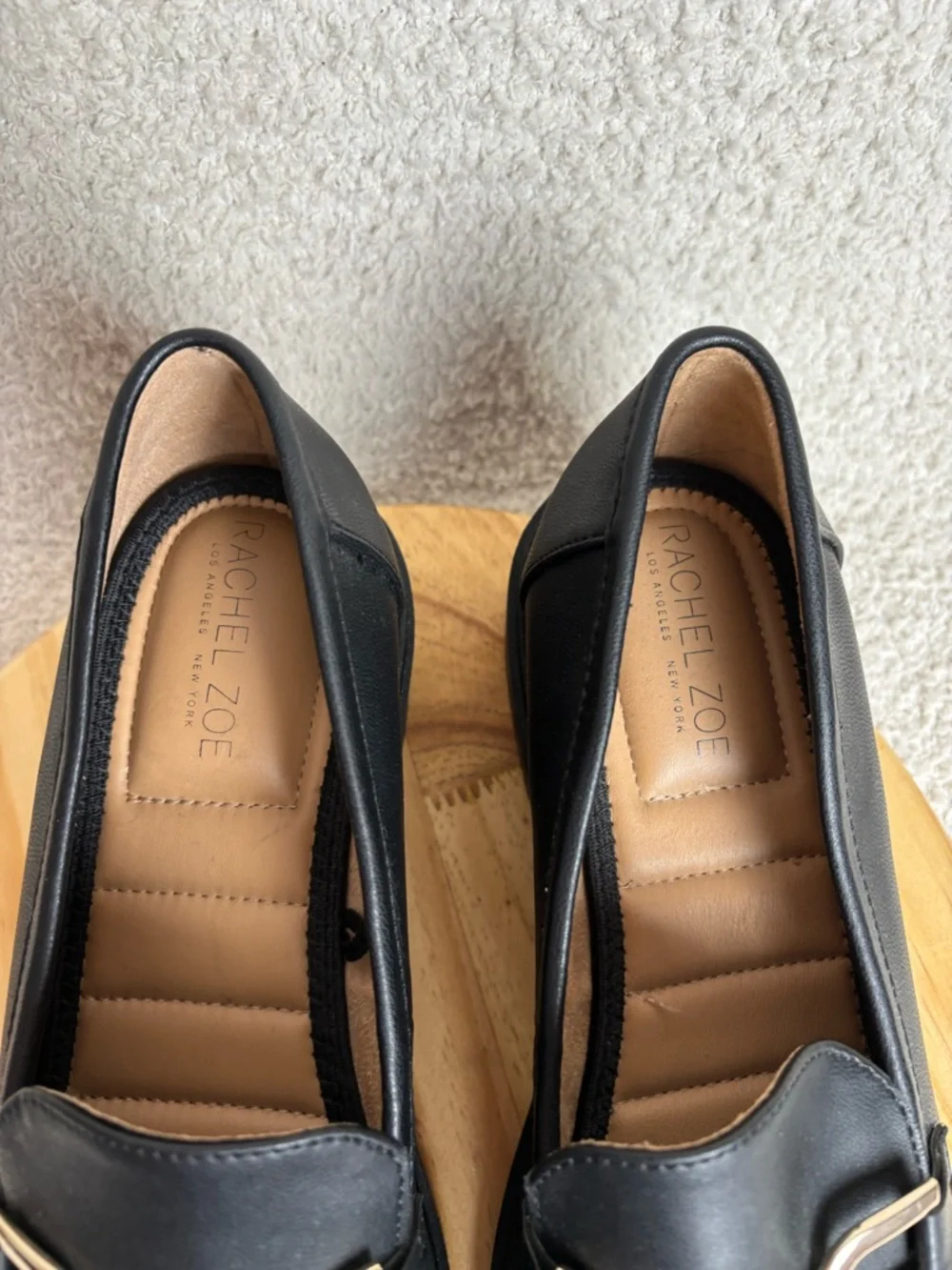Rachel Zoe Shoes Womens 8.5 Black Mila Slip‎ On Chunky Horse Bit Lug Sole Loafer